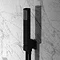Arezzo Square Matt Black Outlet Elbow with Parking Bracket, Flex & Handset Large Image