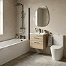 Arezzo Square Matt Black & Rustic Oak Complete Bathroom Suite
