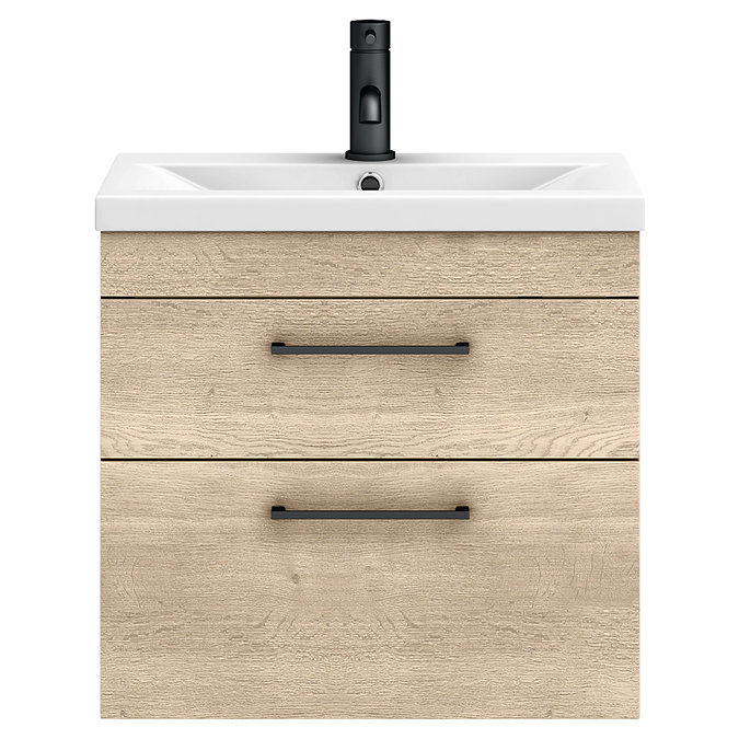 Arezzo Square Matt Black & Rustic Oak Complete Bathroom Suite