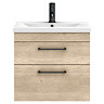 Arezzo Square Matt Black & Rustic Oak Complete Bathroom Suite