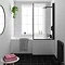 Arezzo Square Matt Black Shower Bath + Exposed Shower Pack (1700 L Shaped with Screen + Panel)  Stan