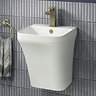 Arezzo Square Matt White Ceramic One Piece Wall Hung Basin 1TH - 365mm Wide