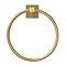 Arezzo Square Plate Wall Mounted Towel Ring Brushed Brass  Profile Large Image