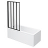 Arezzo Square Single Ended Bath with Matt Black Bi-Fold Screen  additional Large Image
