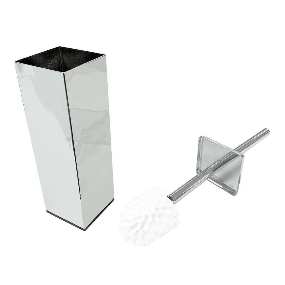 Square chrome toilet best sale brush