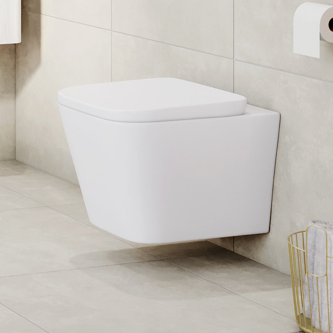 Arezzo Square Wall Hung Rimless Toilet incl. Soft Close Seat