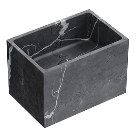 Arezzo Stone Black Marble Wall Hung Basin (300 x 200mm) with Waste