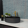 Arezzo Stone Black Terrazzo Oval Counter Top Basin (500 x 350mm) with Waste