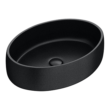 Arezzo Stone Black Terrazzo Oval Counter Top Basin (500 x 350mm)