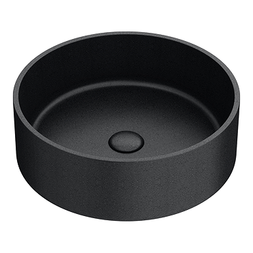 Arezzo Stone Black Terrazzo Round Counter Top Basin - 400mm Diameter