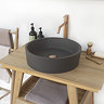 Arezzo Stone Dark Grey Concrete Round Counter Top Basin - 405mm Diameter