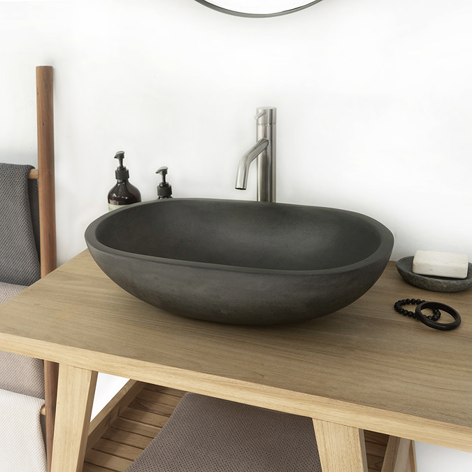 vArezzo Stone Dusk Grey Oval Counter Top Basin (510 x 320mm)