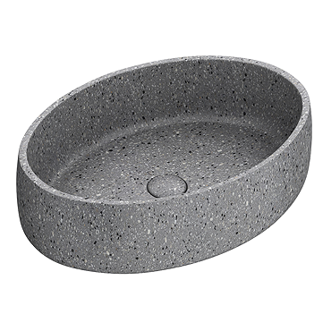 Arezzo Stone Grey Terrazzo Oval Counter Top Basin (500 x 350mm)