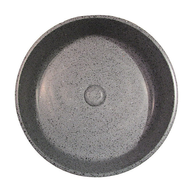 Arezzo Stone Grey Terrazzo Round Counter Top Basin - 400mm Diameter