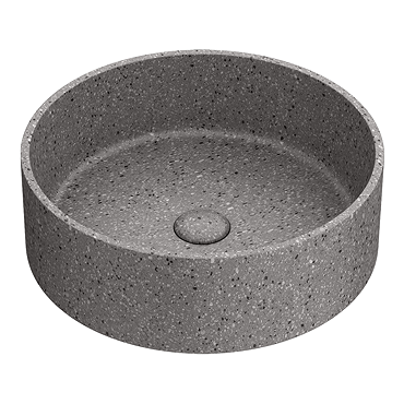 Arezzo Stone Grey Terrazzo Round Counter Top Basin - 400mm Diameter