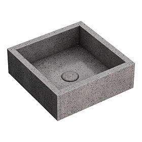 Arezzo Stone Grey Terrazzo Square Counter Top Basin (300 x 300mm) with Waste