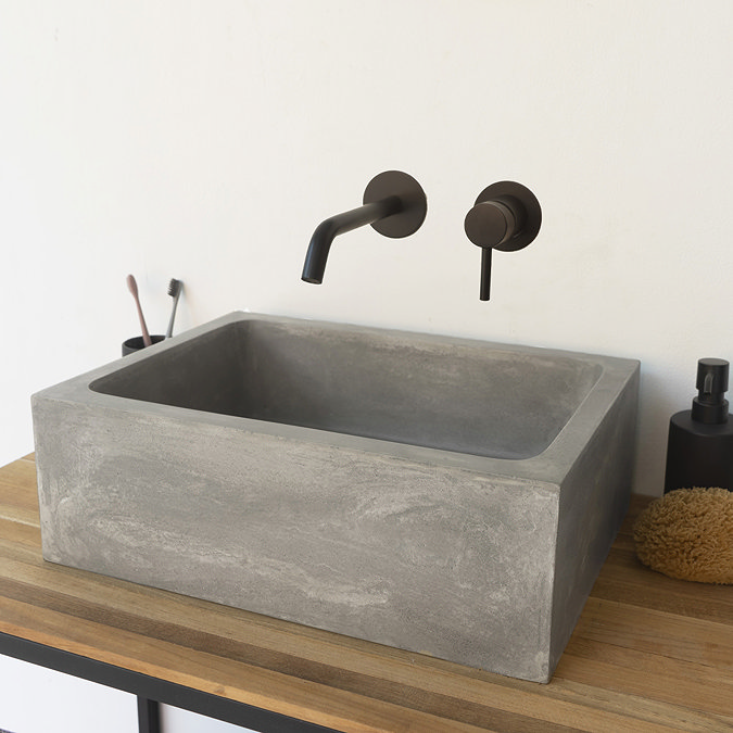 Arezzo Stone Natural Concrete Rectangular Counter Top Basin (450 x 320mm)