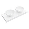 Arezzo Stone Resin Floating Basin Shelf inc. 2 Round Basins - 1200mm Wide Large Image