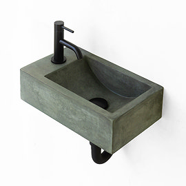 Arezzo Stone Wall Hung Copper Green Cloakroom Basin (1 Tap Hole) Large Image