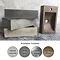 Arezzo Stone Wall Hung Copper Green Cloakroom Basin with Matt Black Towel Shelf Profile Large Image