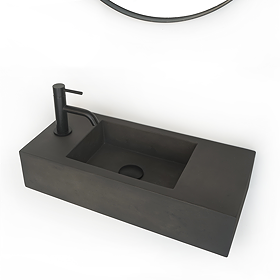 Arezzo Stone Wall Hung Dusk Grey Basin (540 x 250mm) 1 Tap Hole