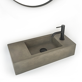 Arezzo Stone Wall Mounted Natural Concrete Rectangular Basin (540 x 250mm) 1 Tap Hole 