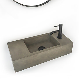 Arezzo Stone Wall Mounted Natural Concrete Rectangular Basin (540 x 250mm) 1 Tap Hole