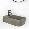 Arezzo Stone Wall Hung Natural Concrete Curved Cloakroom Basin (440 x 250mm)