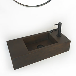 Arezzo Stone Wall Mounted Vintage Brown Rectangular Basin (540 x 250mm) 1 Tap Hole