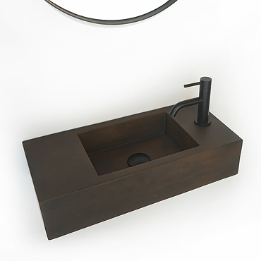 Arezzo Stone Wall Mounted Vintage Brown Rectangular Basin (540 x 250mm) 1 Tap Hole 