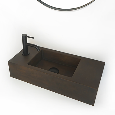 Arezzo Stone Wall Mounted Vintage Brown Rectangular Basin (540 x 250mm) 1 Tap Hole