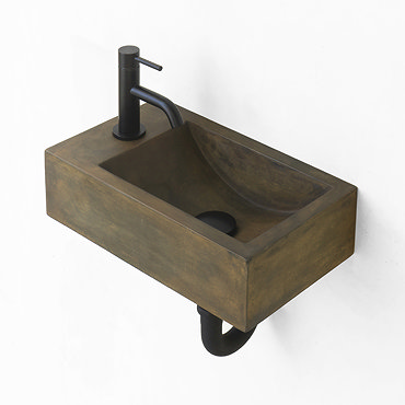 Arezzo Stone Wall Hung Vintage Brown Cloakroom Basin (1 Tap Hole)  Profile Large Image