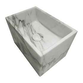 Arezzo Stone White Marble Wall Hung Basin (300 x 200mm)