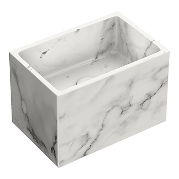 Arezzo Stone White Marble Wall Hung Basin (300 x 200mm)