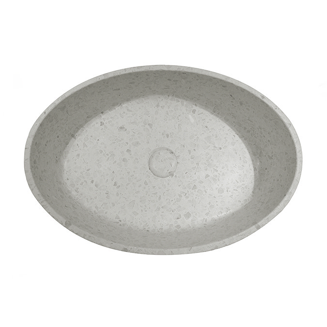 Arezzo Stone White Terrazzo Oval Counter Top Basin (500 x 350mm)