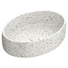Arezzo Stone White Terrazzo Oval Counter Top Basin (500 x 350mm) with Waste