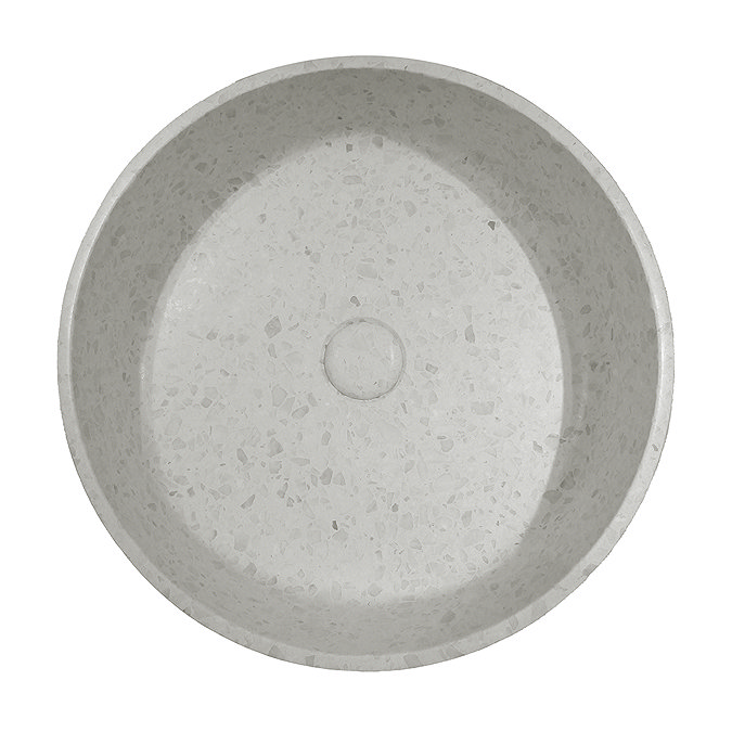 Arezzo Stone White Terrazzo Round Counter Top Basin - 400mm Diameter