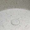 Arezzo Stone White Terrazzo Round Counter Top Basin with Waste - 400mm Diameter