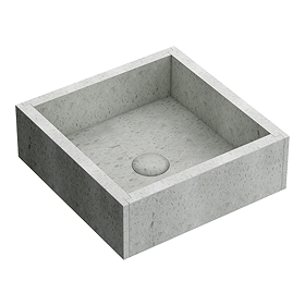 Arezzo Stone White Terrazzo Square Counter Top Basin (300 x 300mm) with Waste