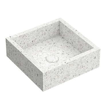 Arezzo Stone White Terrazzo Square Counter Top Basin (450 x 320mm)