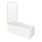 Arezzo Straight Square Shower Bath w. Brushed Brass Framed Fixed Screen  Standard Large Image