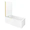 Arezzo Straight Square Shower Bath w. Brushed Brass Pivot Screen  Standard Large Image