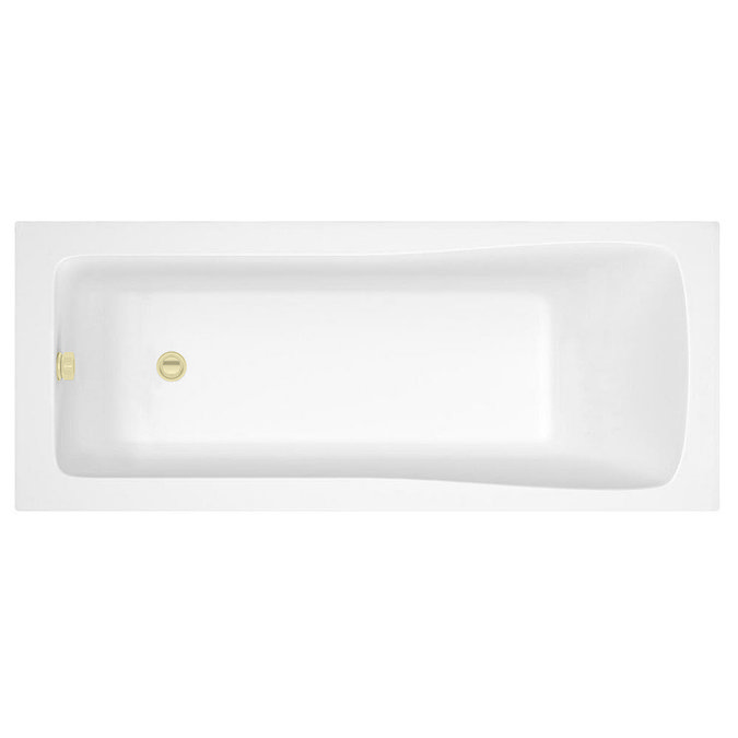 Arezzo Straight Square Shower Bath w. Brushed Brass Pivot Screen  Feature Large Image