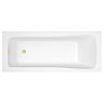 Arezzo Straight Square Shower Bath w. Brushed Brass Pivot Screen  Feature Large Image