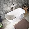 Arezzo Thin Edge Curved Rectangular Bath - 1600 x 750mm with Waste
