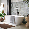 Arezzo Thin Edge Curved Rectangular Bath - 1600 x 750mm with Waste