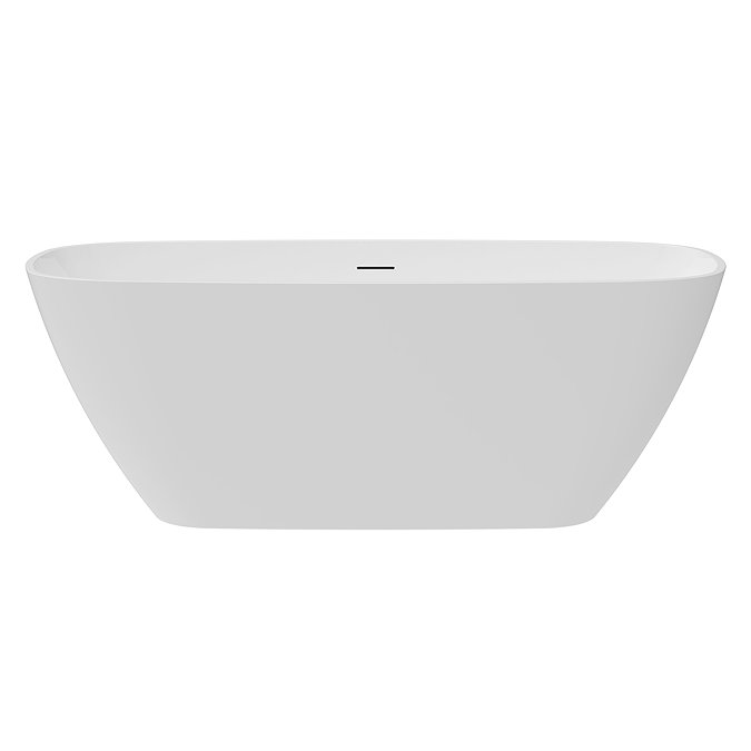 Arezzo Thin Edge Curved Rectangular Bath - 1600 x 750mm with Waste