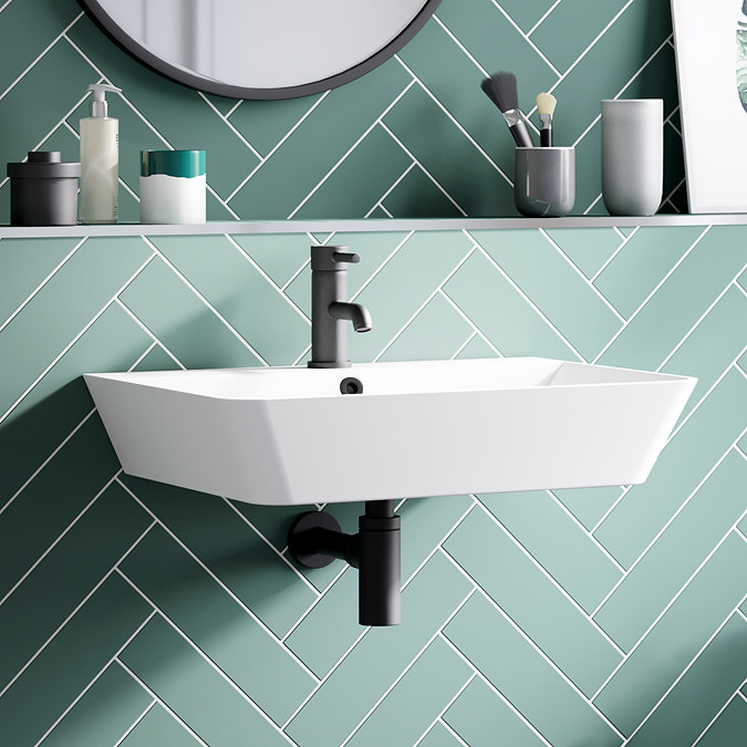 Arezzo Thin Edge Wall Hung Basin (600mm Wide - Matt White)