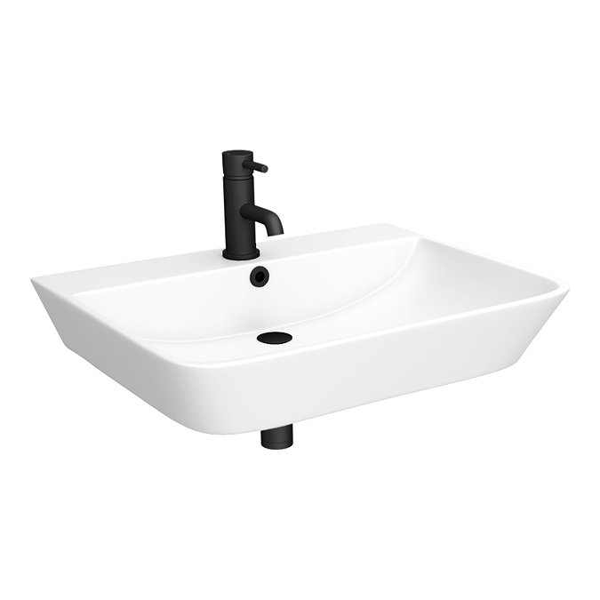 Arezzo Thin Edge Wall Hung Basin (600mm Wide - Matt White)