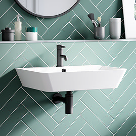 Arezzo Thin Edge Wall Hung Basin (600mm Wide - Matt White)